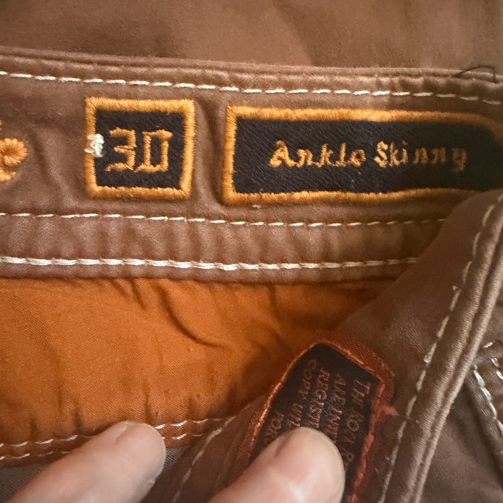 Rock Revival Brown Ankle Skinny Pants